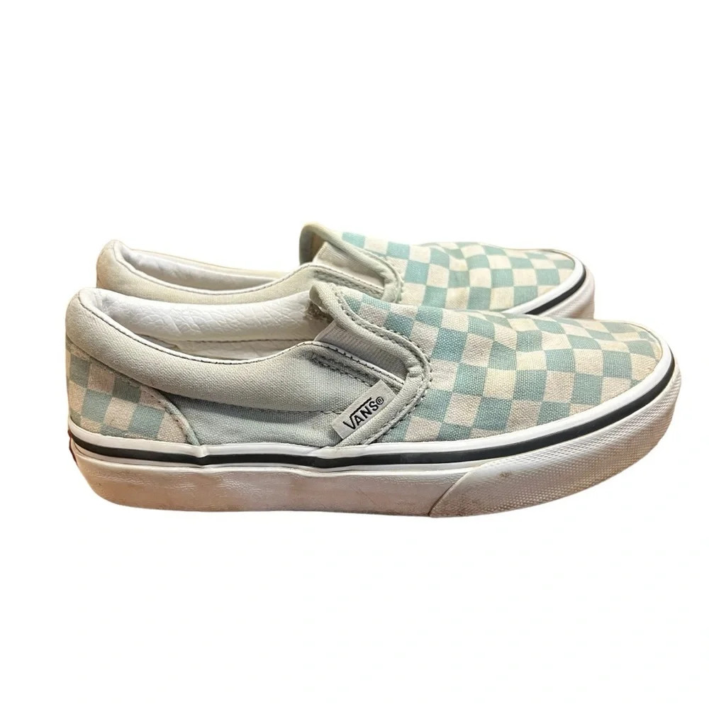 Kids Kids Classic Slip-On Checkerboard - Canal Blue / White - Kids Size 1.0 - Picture 8 of 10